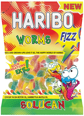Haribo Worms Fizz 70g