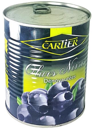 Olives Noires Dénoyautées Cartier 800g.