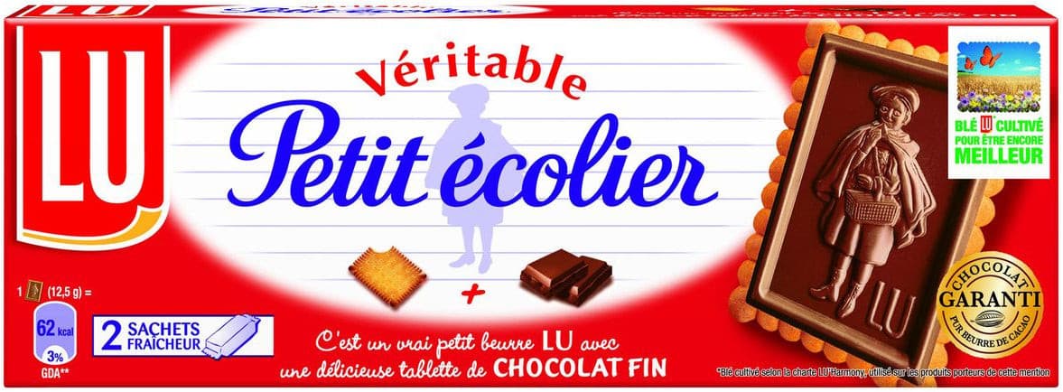 Petit Beurre Biscuits Coated with Fine Chocolate Petit Ecolier Lu 150g