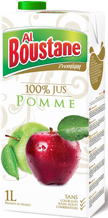 Jus 100% Pur Pomme Sans Colorant Al Boustane Premium 1L