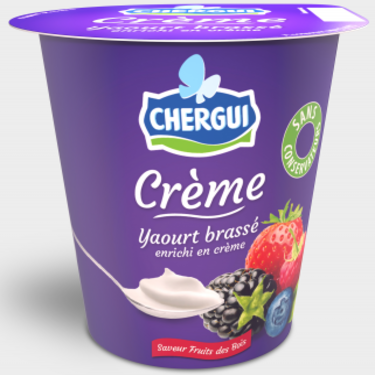 Stirred wild berry yogurt with cream 110g - CHERGUI