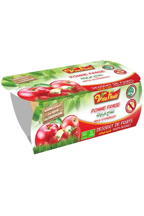 Compote Pomme Fraise Sans Gluten Vitafruit 2x100g