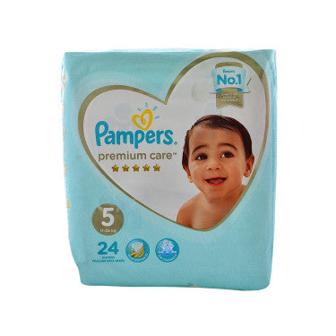 24 Nappies Premium Care Junior Pampers T5 (11 - 25kg)