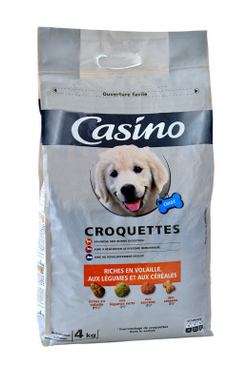 Croquettes Rich in Poultry, Vegetables and Cereals for Dogs Junior Casino 4kg