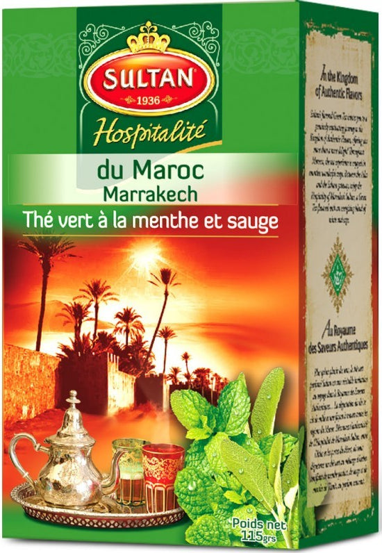 شاي أخضر بالنعناع والمريمية مراكش سلطان الضيافة 115 جرام