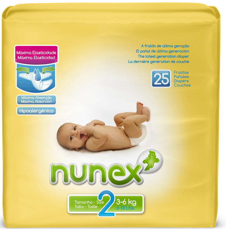 25 Mini Nunex T2 Diapers (3 - 6kg)