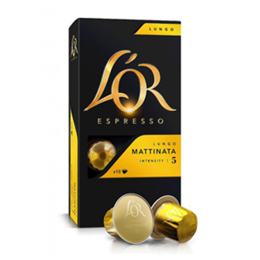 10 Capsules Espresso  L'OR  Lungo MATTINATA Compatibles Avec Les Machines Nespresso (Intensité5)