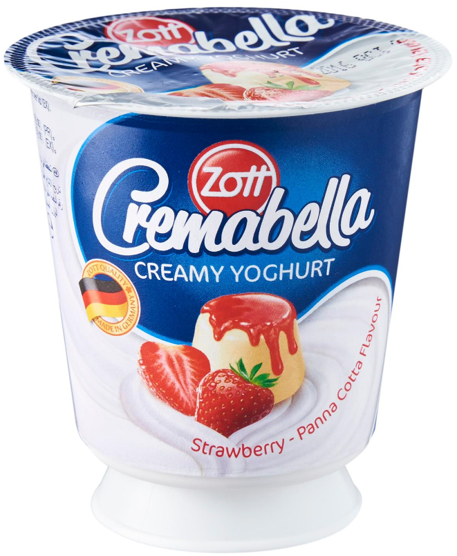 Yaourt Fraise Crémeux à la Saveur Panna Cotta Zott 120g