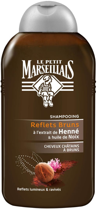 Shampooing à l'Extrait de Henné et à l'Huile de Noix pour Cheveux Châtains à Bruns Le Petit Marseillais 250ml