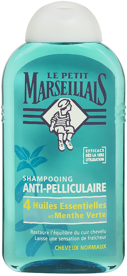 Shampooing Anti-Pelliculaire aux 4 Huiles Essentielles et Menthe Verte pour Cheveux Normaux Le Petit Marseillais 250ml