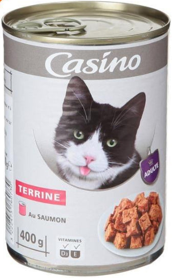 Terrine au Saumon pour Chats Casino 400g