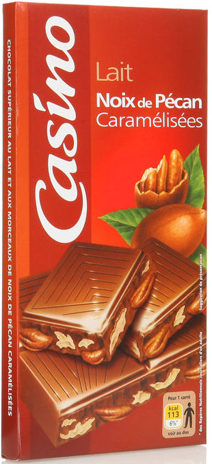 Chocolat Lait Noix de Pécan Caramélisées Casino 200g