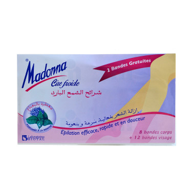 20 Cold Wax Strips Body and Face Mint Scent Madonna