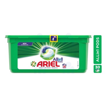 30 Pods de Lessive 3 en 1 Ariel Power 756 g