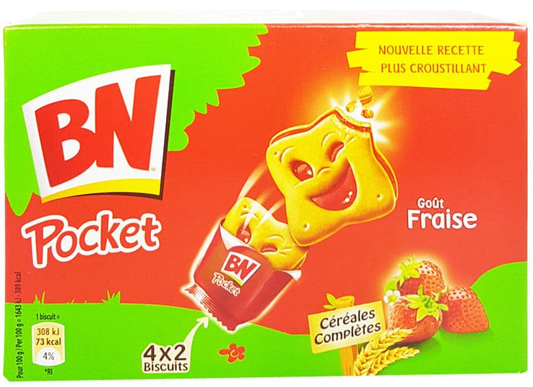 BN Pocket Strawberry Filled Cookies 150g