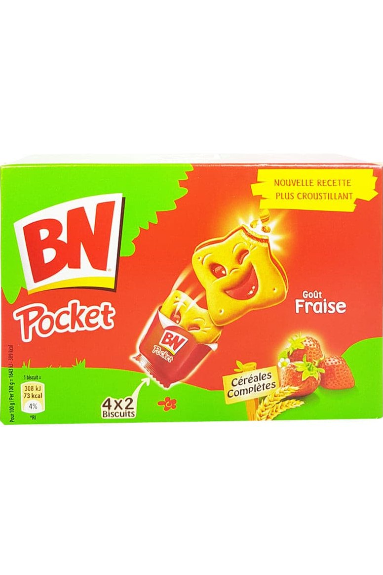 BN Pocket Strawberry Filled Cookies 150g