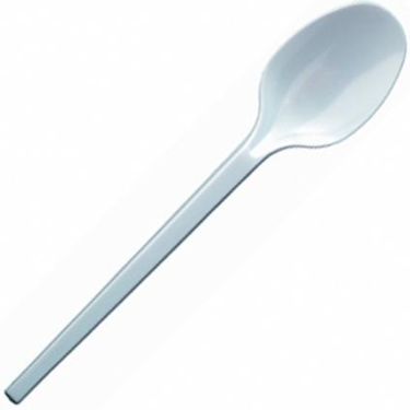 100 Bibo Plastic White Soup Spoons