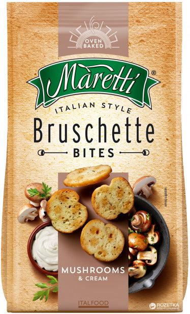 Maretti Bruschette Cream and Mushroom Flavor Bread Bites 70g