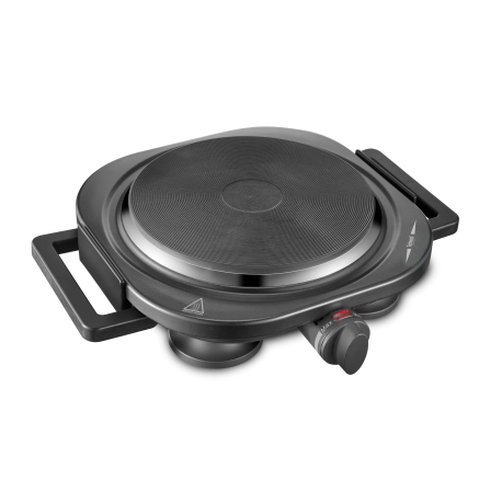 Black Electric Plate 1 Techwood Fire. 185mm Overheat protection.1500W