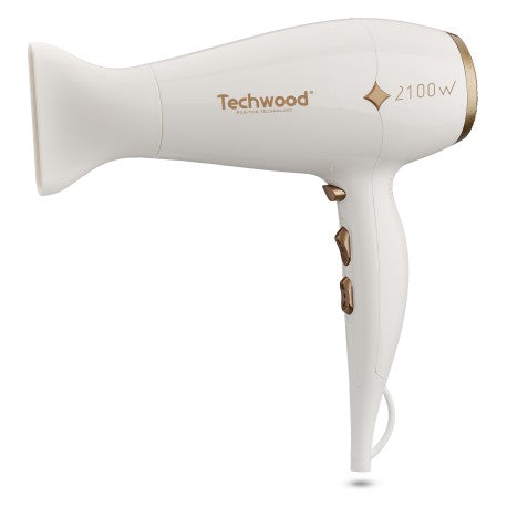 White Techwood "Pro" hair dryer. 3 temperatures - 2 speeds. 2100W