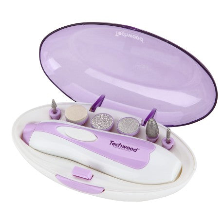 "Techwood Battery Operated Manicure - Pedicure Set. Storage Box"