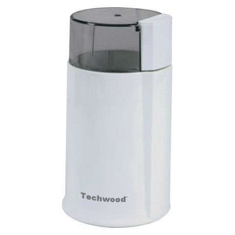 "Techwood white coffee grinder. Capacity 50g. Stainless steel blade. 160W"