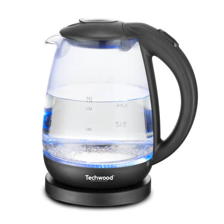 Techwood 1.7L cordless glass kettle. Removable filter