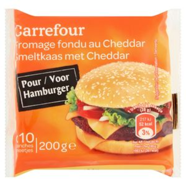 Carrefour Melted Cheddar Slices 200g