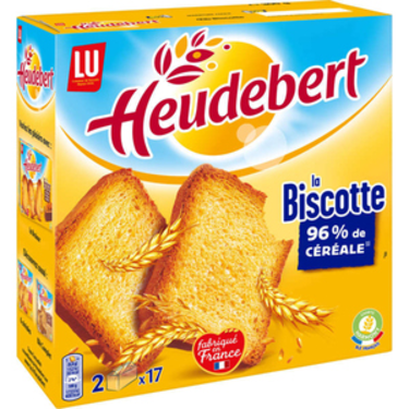 36 Plain Rusks 96% Heudebert Lu Cereals 290 g