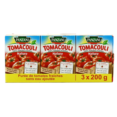 Purée de Tomates Faîches Nature Sans Conservateur Panzani Tomacouli  3x200 g