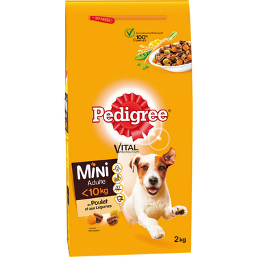 Croquettes au Poulet et aux Légumes pour Petit Chien Adulte Pedigree Vital Protection 2kg