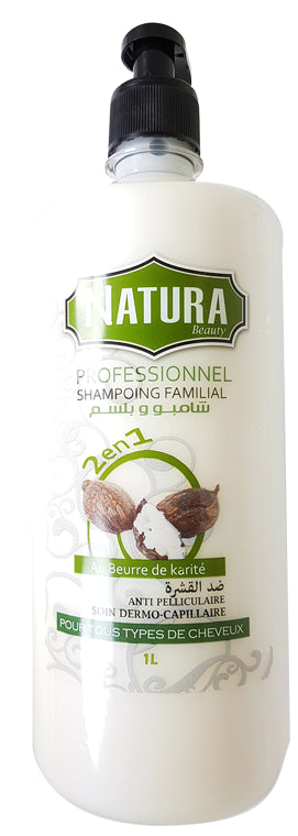 Shampooing Anti-Pelliculaire au Beurre de Karité Natura 1L (100% Naturel)