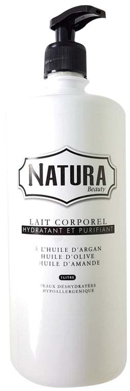 حليب مرطب للجسم بزيت الأركان والزيتون واللوز Natura 1L (طبيعي 100%)