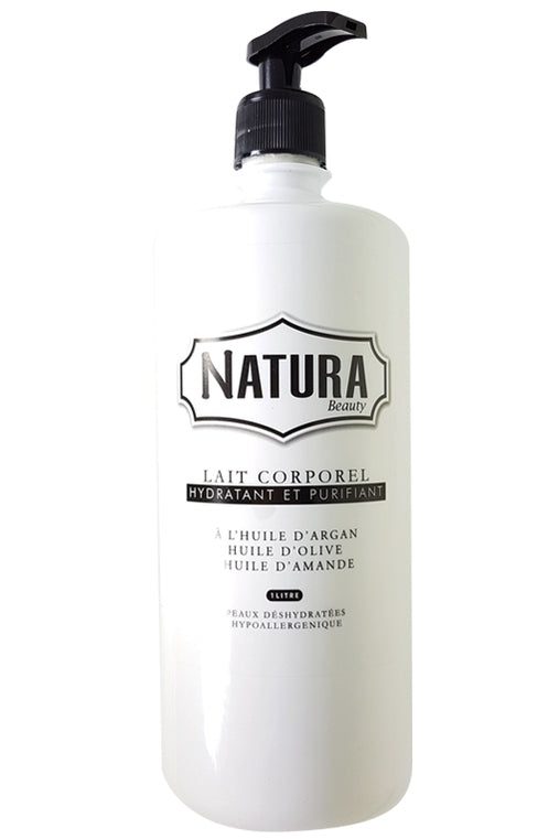 Moisturizing Body Milk with Argan, Olive and Almond Oils Natura 1L (100% Natural)