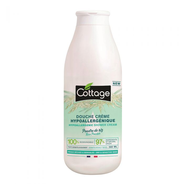 Crème de Douche Poudre de Riz Hypoallergénique Cottage  560 ml