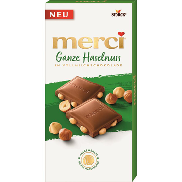 Fine Whole Milk Chocolate with Whole Hazelnuts Merci 100 g