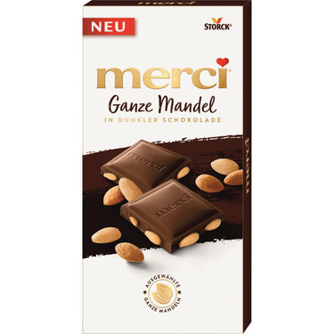 Fin chocolat Noir aux Amandes Entières Merci 100 g