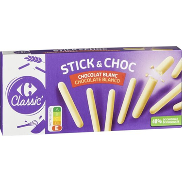 Carrefour White Chocolate Sticks 125 g