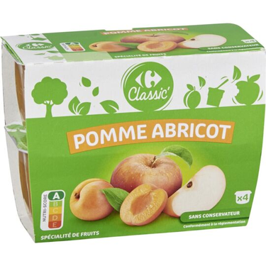 Dessert Apple Apricot Carrefour Classic 4x 100 g