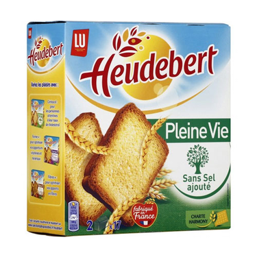 Biscottes Pleine Vie Sans Sel Ajouté Heudebert Lu  300 g