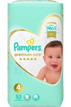 52 حفاضة بامبرز عناية مميّزة T4 (9 - 14 كجم)