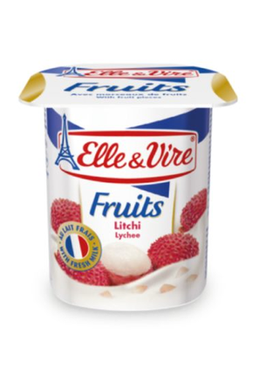 Elle &amp; Vire Litchi Fruit Milk Dessert 125 g