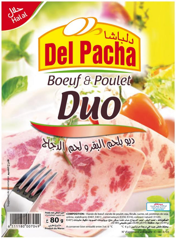 Jambon Duo Boeuf et Poulet Del Pacha 80g