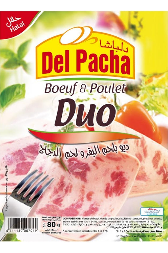 Jambon Duo Boeuf et Poulet Del Pacha 80g