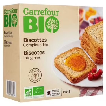Carrefour Organic Wholemeal Rusks 300 g
