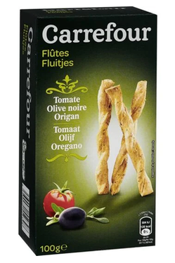 كارفور سناك بسكويت مالح بالطماطم والزيتون الأسود والأوريجانو 100 جرام