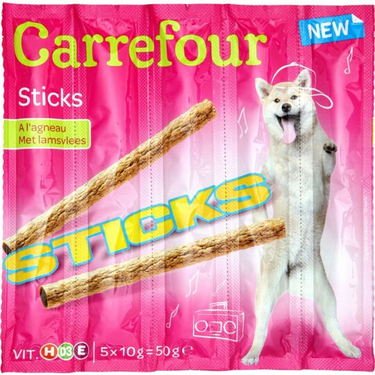Sticks pour Chiens Adulte à l'Agneau Carrefour 50 g (5x10g)