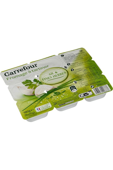 Fromage à Tartiner Ail et Fines Herbes portions Carrefour (9X20g)  180 g
