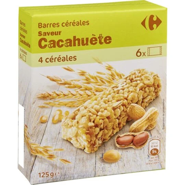 Carrefour Barritas Cereales Cacahuete 125 g