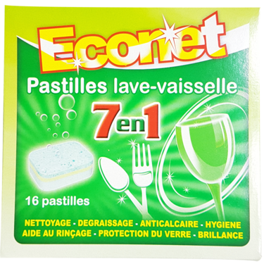 16 Pastilles pour Lave Vaisselle Econet 7 en 1